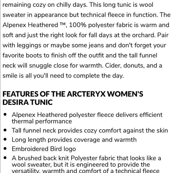 Arcteryx Desira Tunic Sweater - Picture 11 of 12